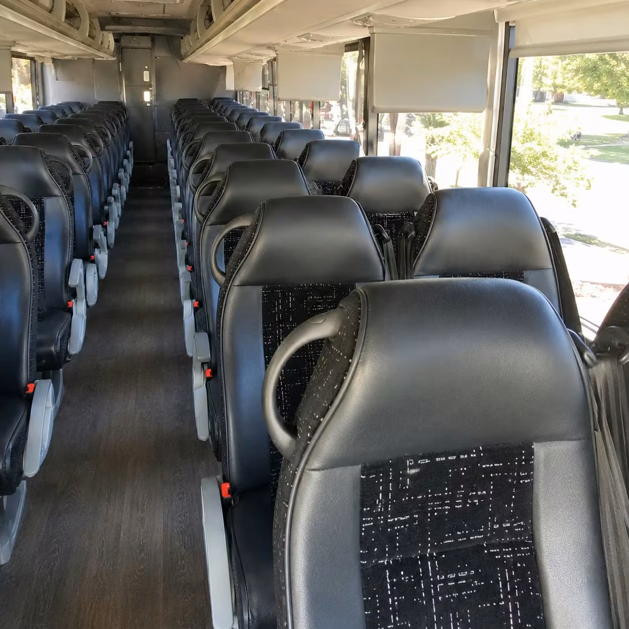 56 passenger charter bus inside