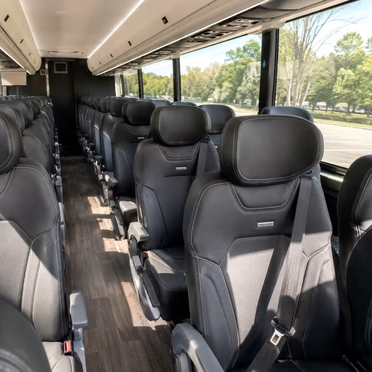 56 passenger charter bus interior